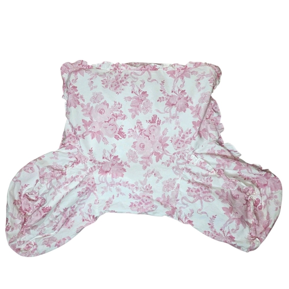 LoveShackFancy Pottery Barn Teen Pink Damask Floral Backrest Pillow Cover